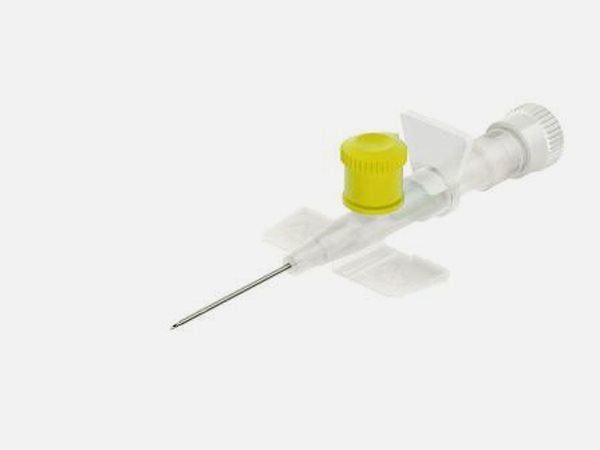 Produktbild - 57393 - Infusionskanyl med injektionsport och stickskydd gul 24G 0,7x19mm