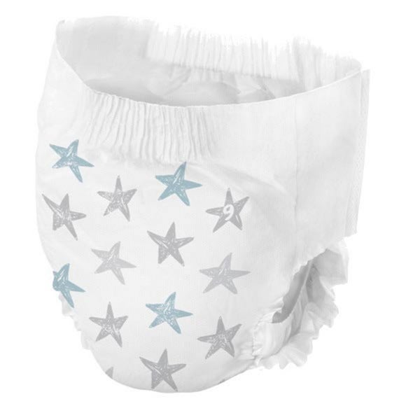 Produktbild - 63200 - Byxblöja för barn med rivbar sida absorberande 392ml 22-37kg höft 38-84cm strl 9