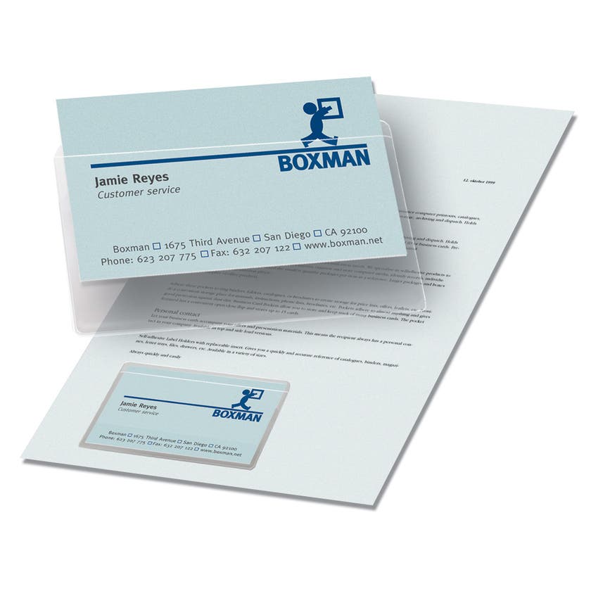 Produktbild - VF7002373 - Plastficka självhäftande till dikt band och visitkort 105x60mm