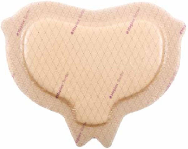 Produktbild - 60824 - Polyuretanförband sacrum med silikonbeläggning och häftkant 22x25cm