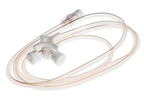 Produktbild - 57365 - 3-vägs infusionskran med makroslang 100cm och roterande luer-lock