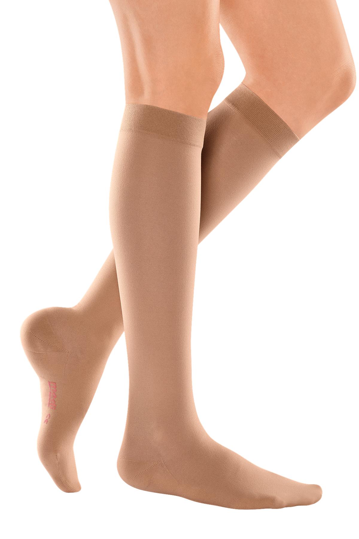 Produktbild - VF000183710 - Kompressionsstrumpa knä med tå standard KKL 1 beige längd 39-44cm strl XL