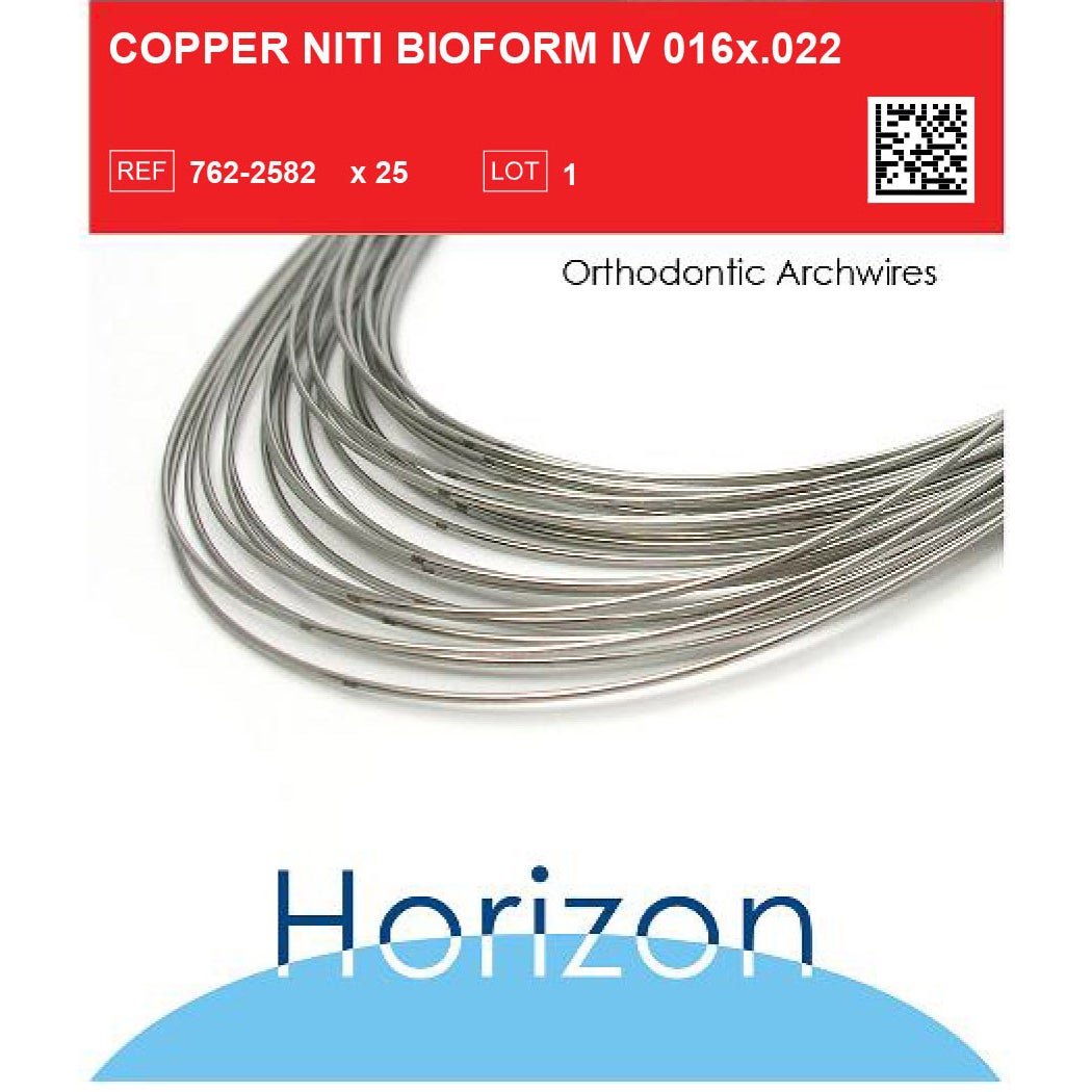 Produktbild - VF000142145 - Kantbåge koppar-nickel-titan Bioform 4 0.016" x 0.022" 25-pack
