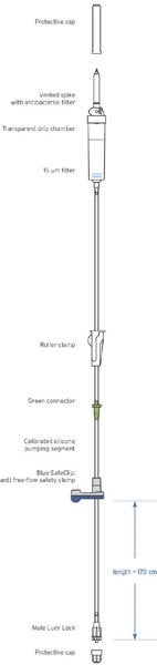 Produktbild - 53560 - Infusionsaggregat standard till volympump Volumat Agilia 270cm