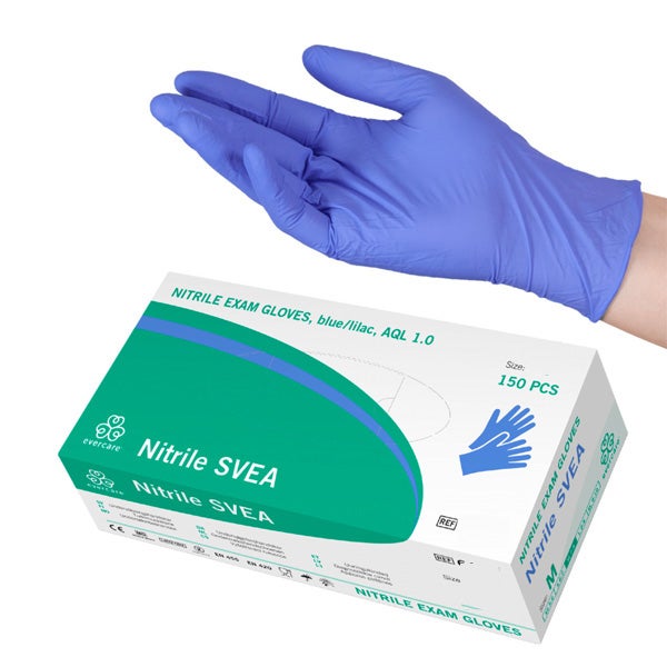 Produktbild - 61063 - Undersökningshandske Svea nitril blå/lila strl M
