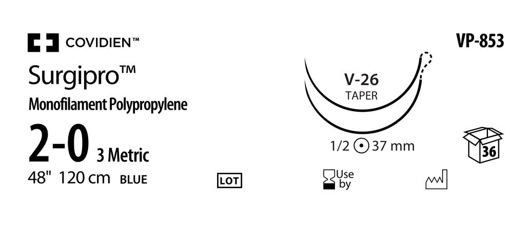 Produktbild - VF000150518 - SURGIPRO™ 2-0 BLUE 120CM V-26 DA X36