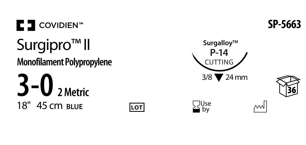 Produktbild - VF000150483 - SURGIPRO™ II 3-0 BLUE 45CM P-14 X36