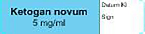 Produktbild - VF000184109 - Etikett Ketogan Novum 5mg/ml färgkodad 12x50mm 500st/rulle