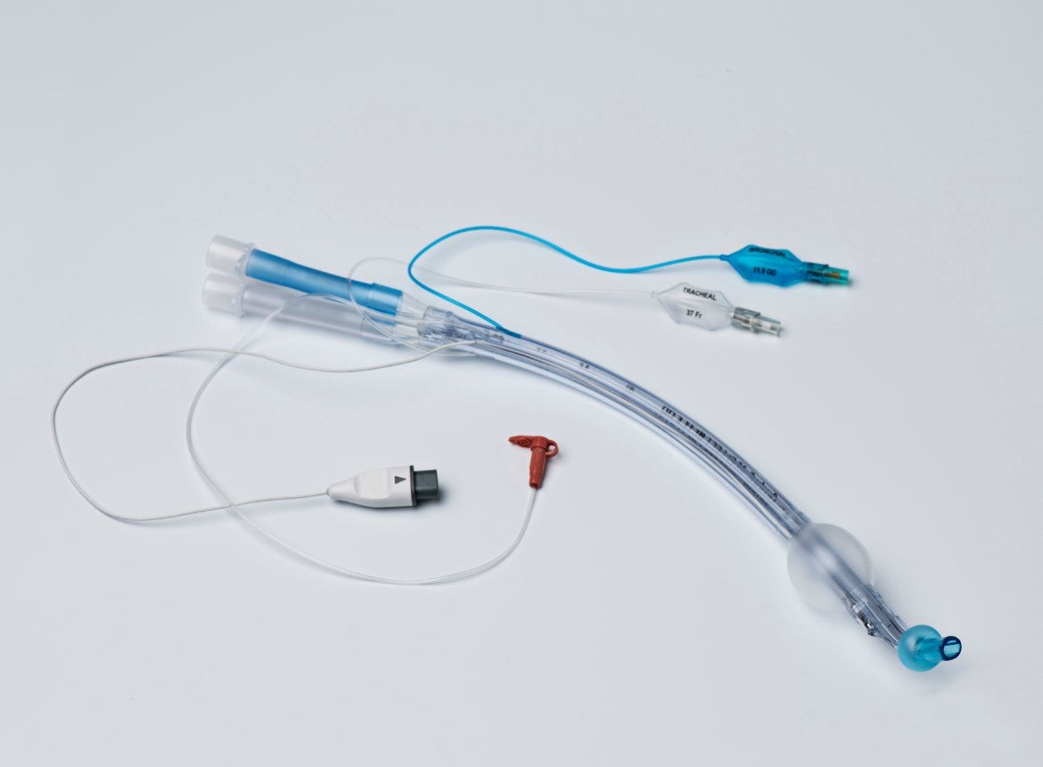 Produktbild - 86951 - Bronkialtub dubbellumen vänster rak med kuff och kamera utan hook 37