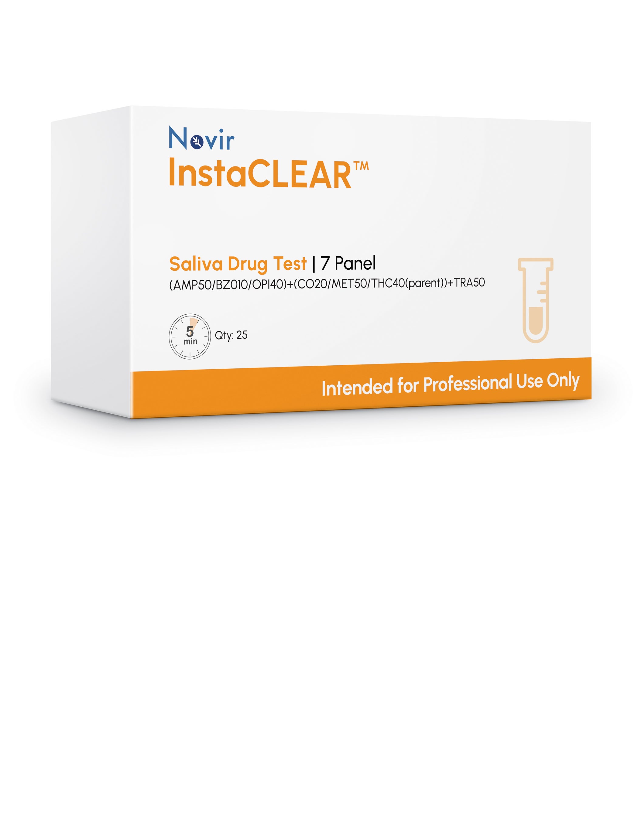 Produktbild - VF000184210 - Drogteststicka för saliv 7 parametrar AMP BZO COC MET OPI THC TRA 25-pack