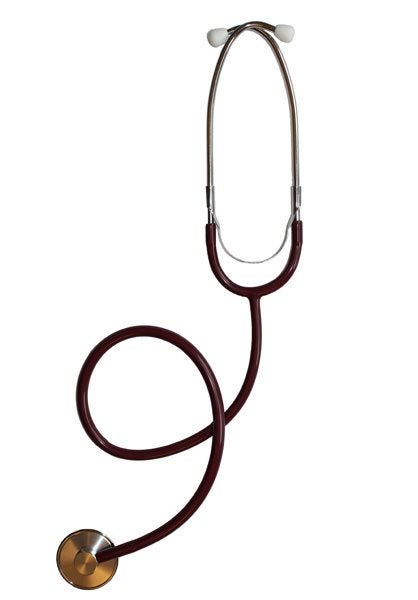 Produktbild - 58526 - Stetoskop komplett enkelsidigt handsfree vinröd vuxen 43mm