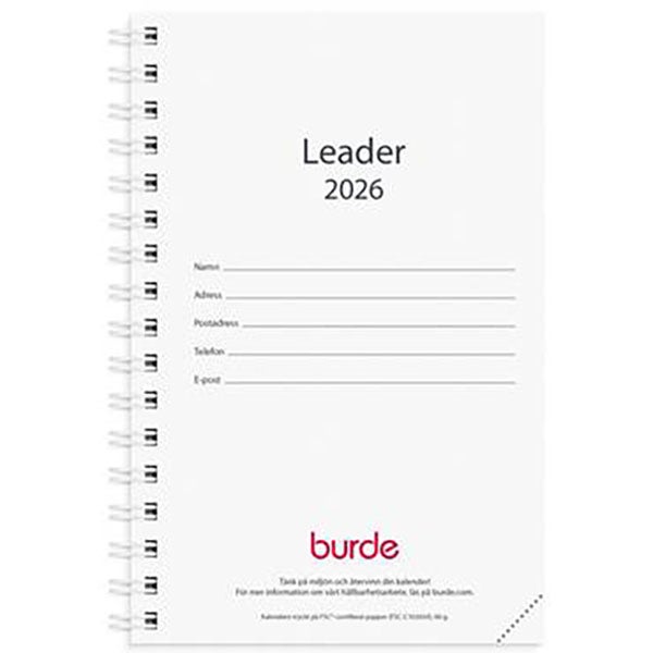 Produktbild - 65797 - Almanacka Leader refill 2026 1 vecka/uppslag 83x127mm
