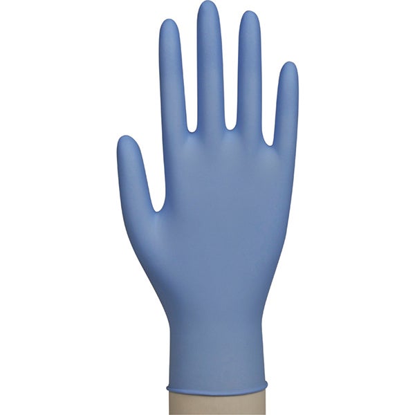 Produktbild - 63886 - Undersökningshandske nitril blå extra kemikalietålig strl XS