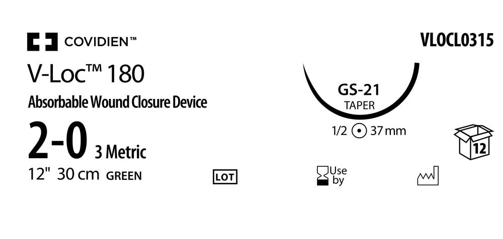 Produktbild - VF000150703 - V-LOC™ 180 ABS 2-0 GREEN 30CM GS-21 X12