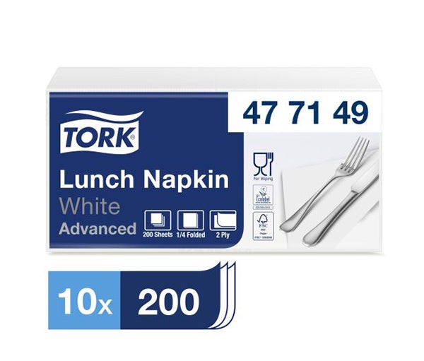 Produktbild - 64448 - Servett 2-lager vikt 4-vikt till dispenser vit 33x33cm