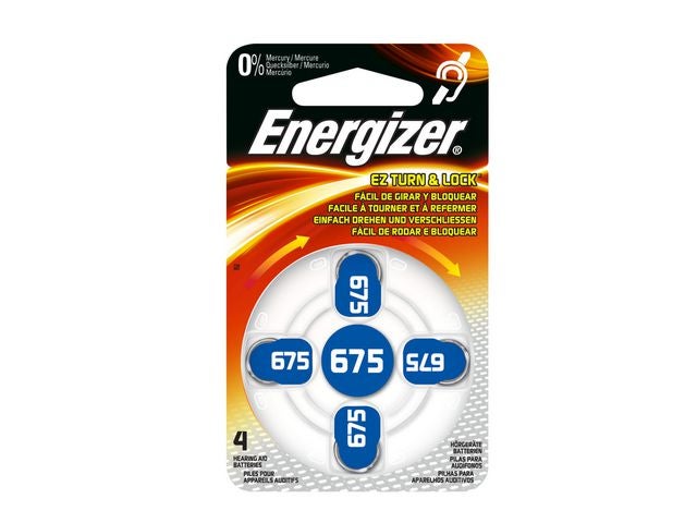 Produktbild - 61218 - Batteri till hörapparat blå 675 4-pack