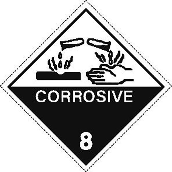 Produktbild - 65512 - Etikett för farligt gods frätande klass 8 10x10cm 100st/rulle