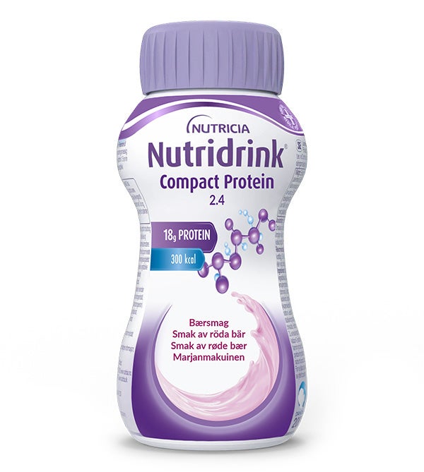 Produktbild - 63972 - Nutridrink Compact Protein kosttillägg protein röda bär 240kcal/100ml 125ml