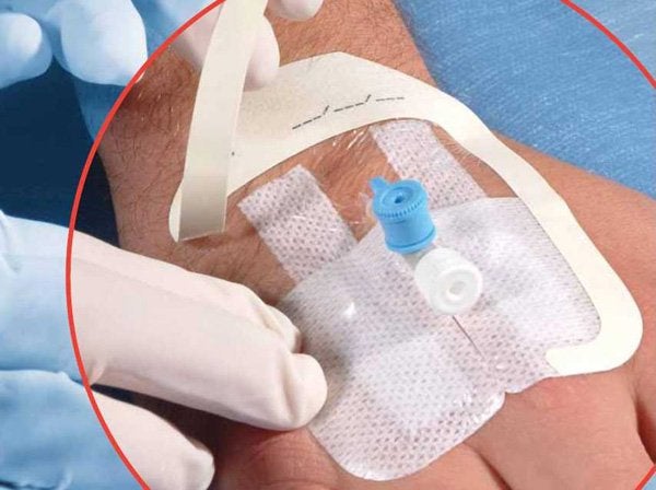 Produktbild - 47554 - Infartsfixering plastfilm med slits och fästremsor till PVK 7x8,5cm