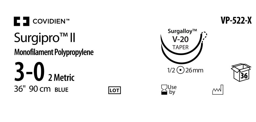 Produktbild - VF000150555 - SURGIPRO™ II 3-0 BLUE 90CM V-20 DA X36