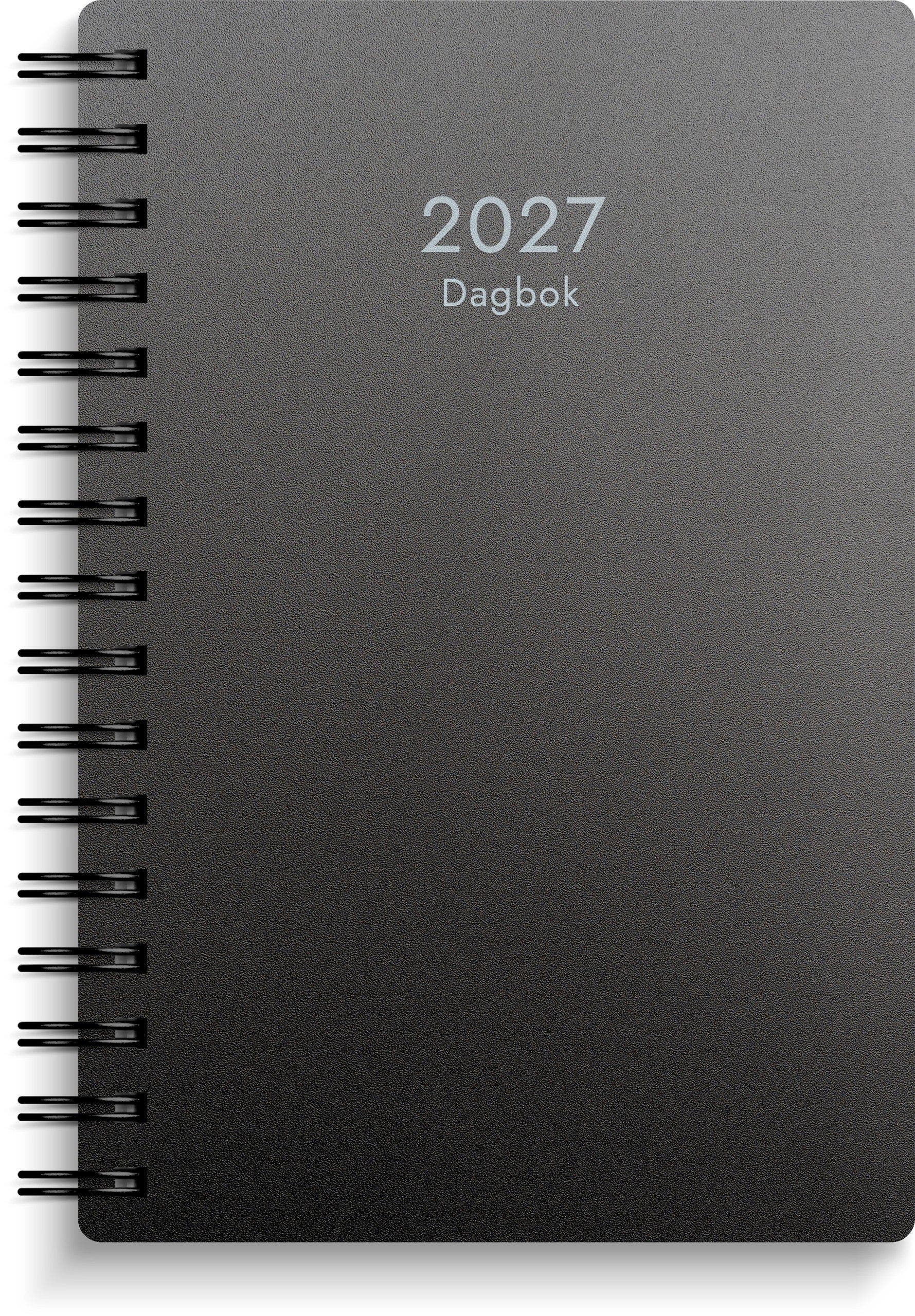 Produktbild - VF7009403 - Almanacka dagbok spiral 2027 1 dag/sida timindelning kl 8-19 135x205mm