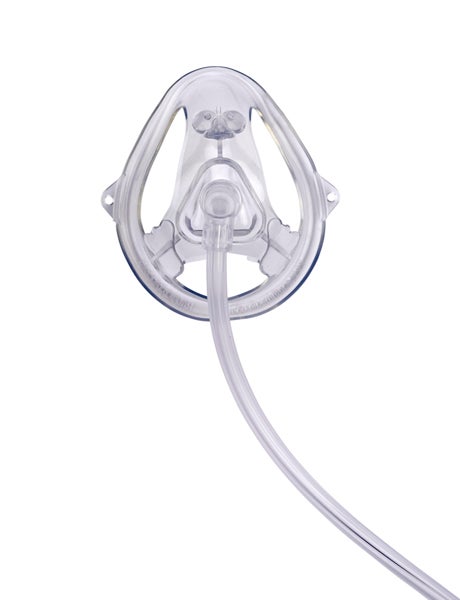 Produktbild - 45344 - Syrgasmask öppen med fast slang neonatal/barn strl XS 2m