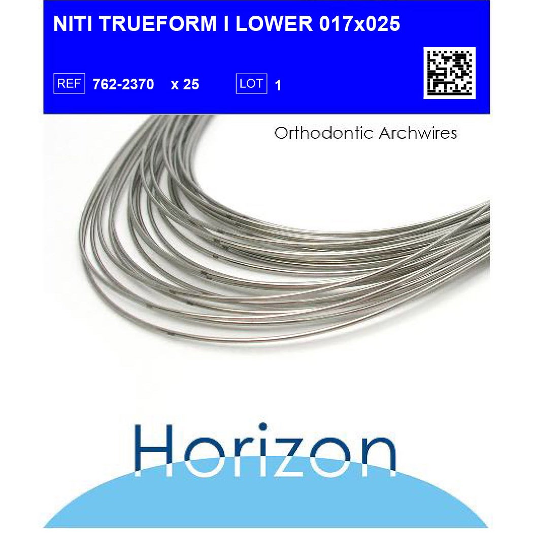 Produktbild - VF000142265 - Kantbåge Niti för underkäke Trueform 1 0.017x0,025" 25-pack
