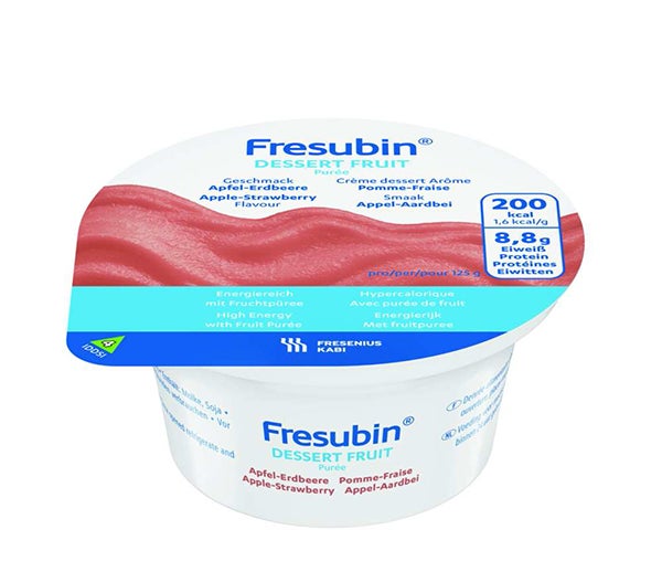 Produktbild - 57705 - Fresubin Dessert kosttillägg energirik kräm äpple/jordgubb 160kcal/100g 125g