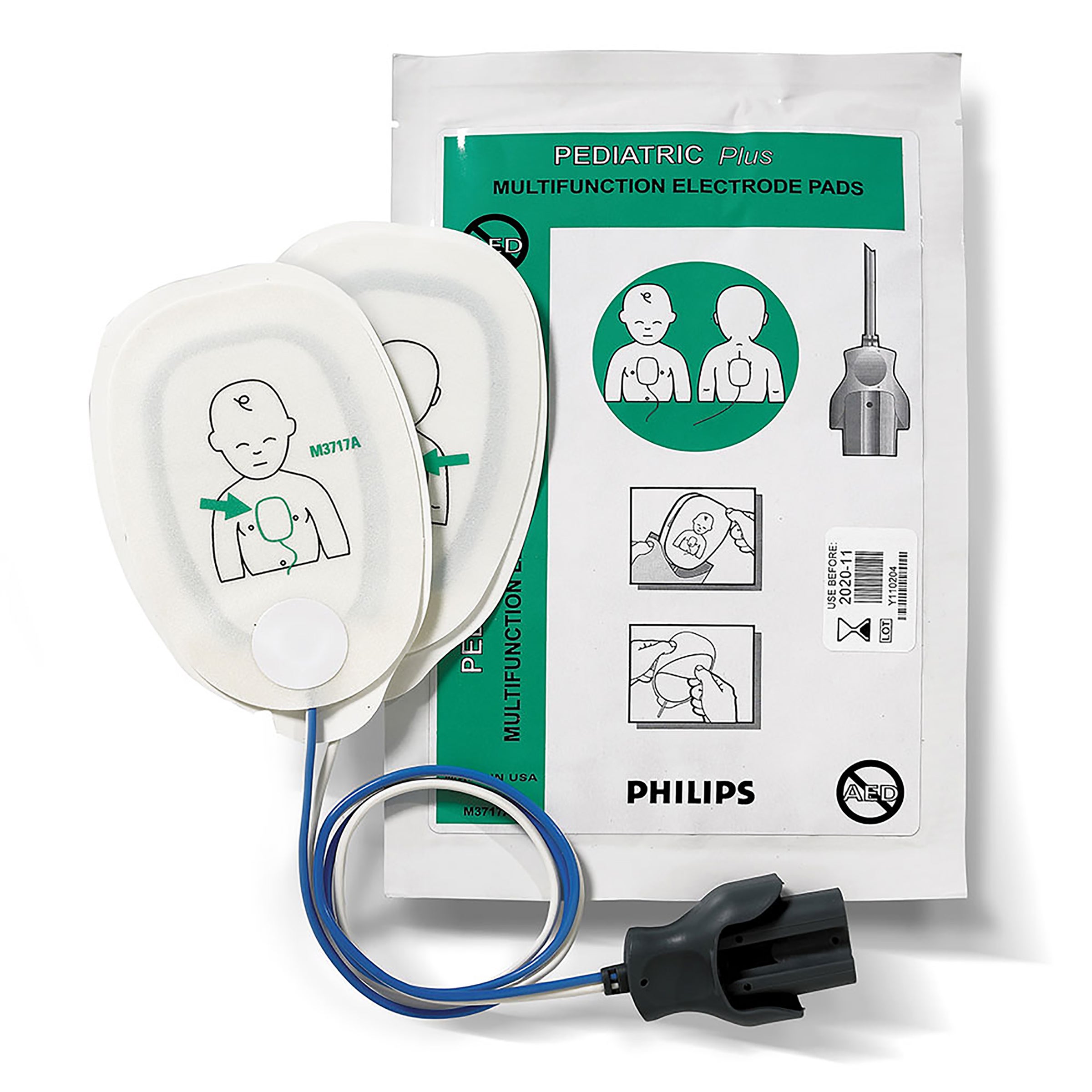 Produktbild - VF000161100 - Defibrilleringselektrod barn till Phillips Efficia DFM 100  5-pack