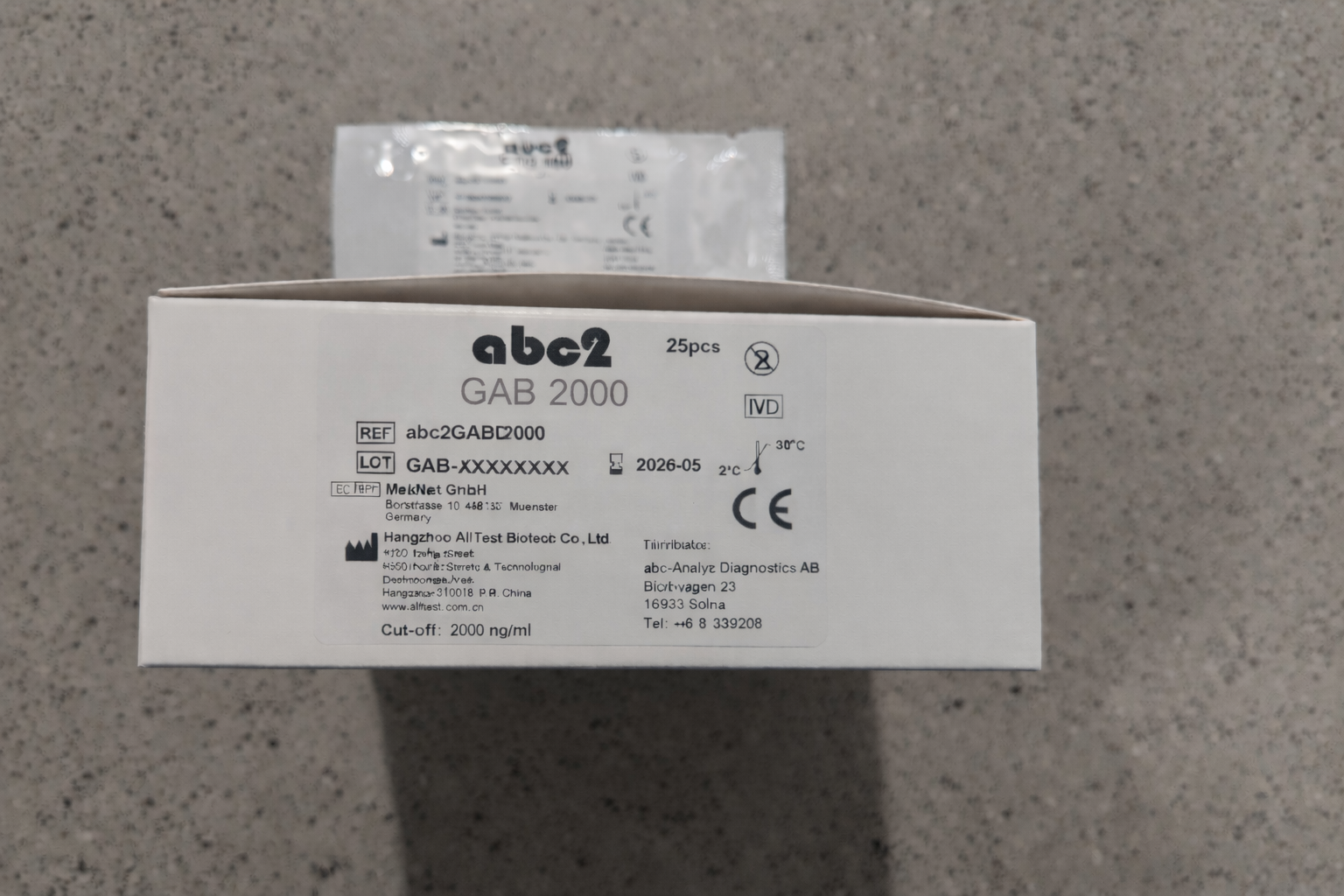 Produktbild - VF000184194 - Drogtest singelsticka för urin gabapentin 25-pack