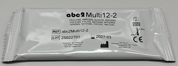 Produktbild - 65212 - Drogteststicka för urin 12 parametrar 7ACL AMP BUP BZD COC MET MTD OPI 