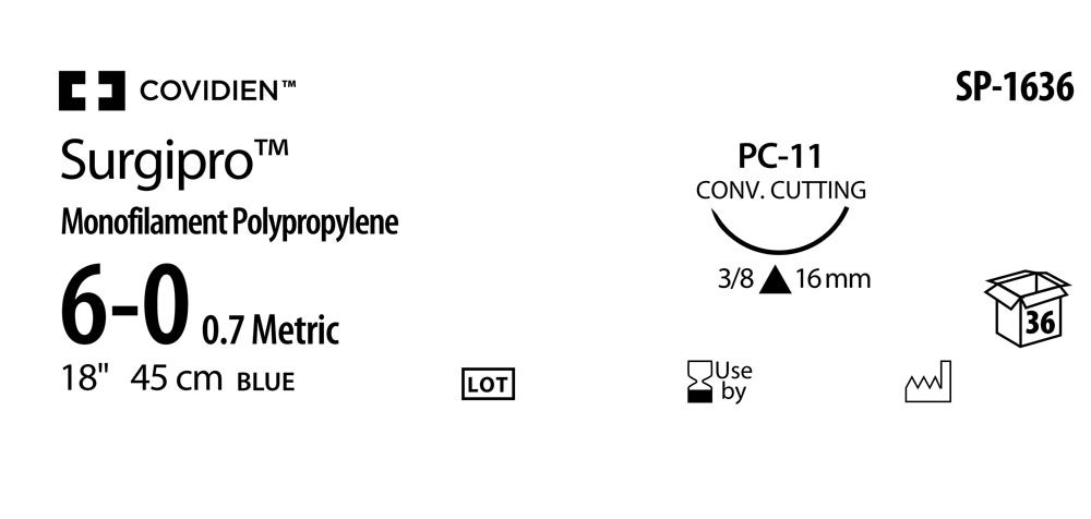 Produktbild - VF000150481 - SURGIPRO™ 6-0 BLUE 45CM PC-11 X36