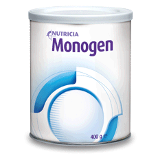 Produktbild - VF000174604 - Monogen komplett näringspulver för kostbehandling vid rubbningar i fettomsättningen och/eller behov av hög andel MCT-fett från 0 år 70–75 kcal/100ml färdigblandad lösning 400g