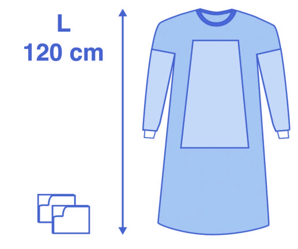 Produktbild - VF000183910 - Operationsrock materialförstärkt polypropylen strl L 120cm