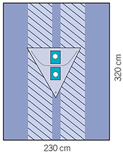 Produktbild - 65310 - KNÄARTROSKOPILAKAN 230X320CMM M UPPSAMLINGSPÅSE ELASTISKT HÅL 5CM