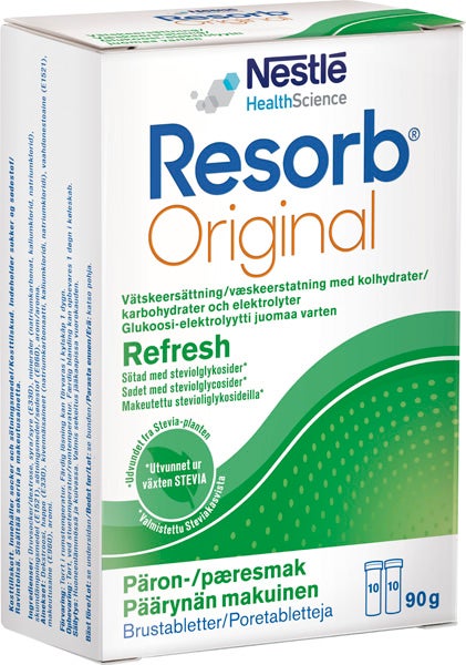 Produktbild - 60013 - Resorb Vätskeersättning päron 90g 2x10 tabletter