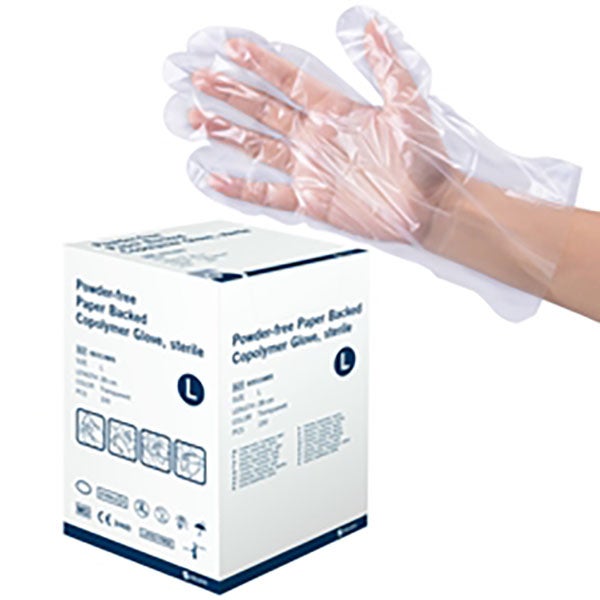 Produktbild - 65210 - Plasthandske parförpackad på papper strl L