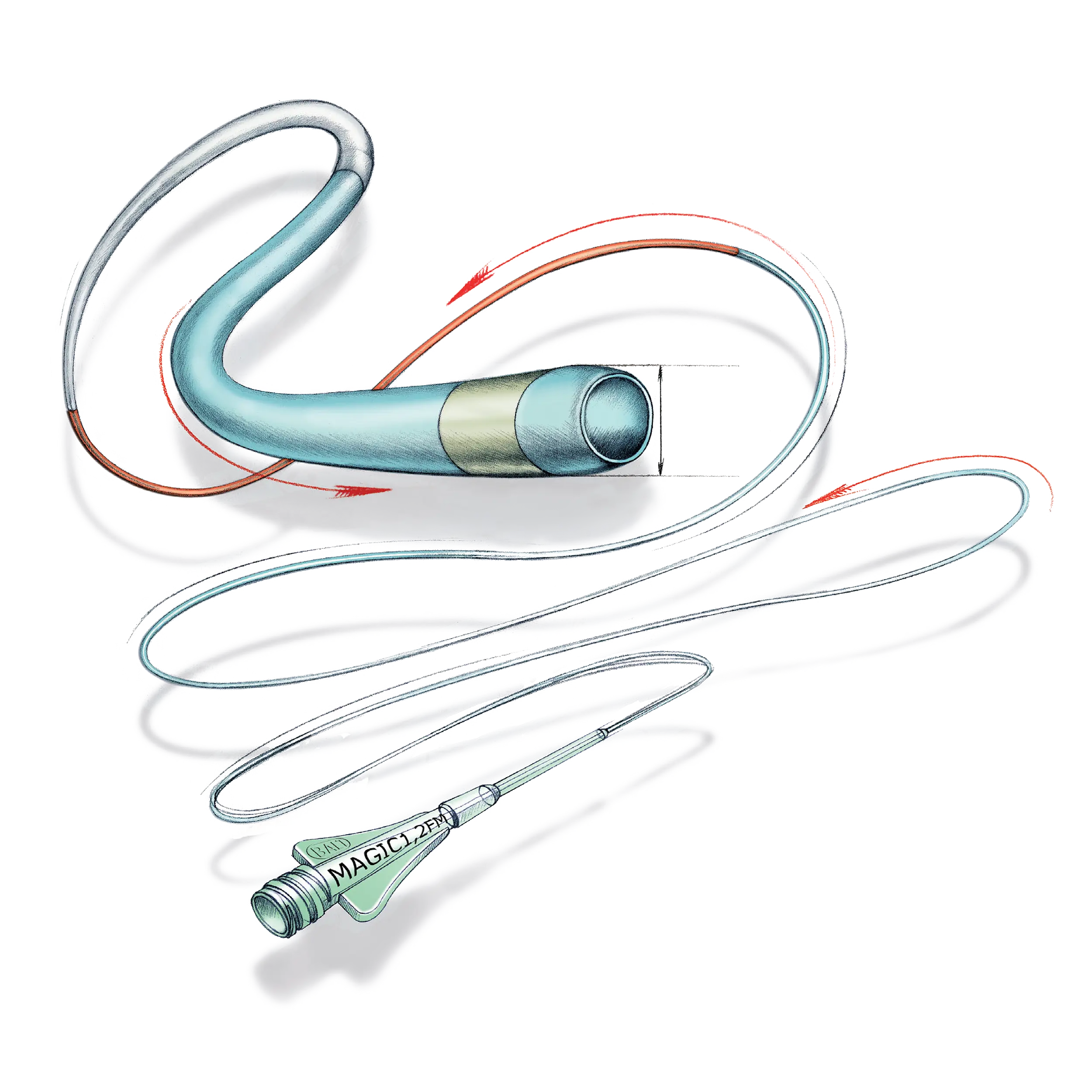 Produktbild - VF000164876 - Mikrokateter Magic flödesstyrd med 1 röntgenmarkör i spetsen och 3cm supermjuk tip 1.2Fr 165cm