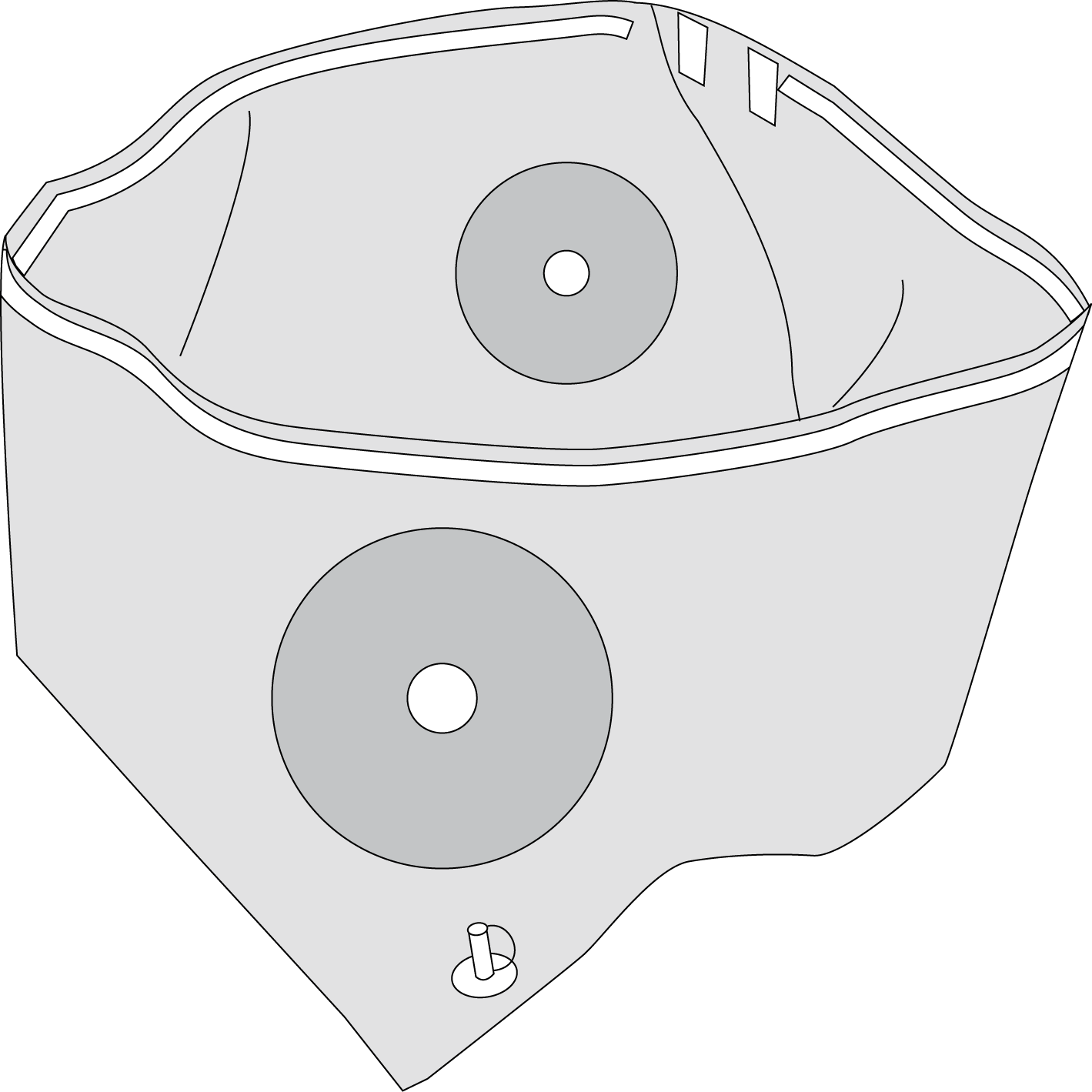 Produktbild - VF000183989 - Uppsamlingspåse för knäartroskopi med elastiska hål och avtappningsport