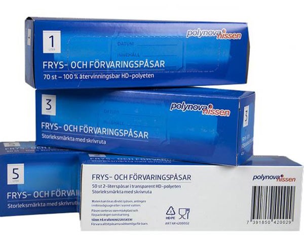 Produktbild - 64400 - Fryspåse förnybar 1L 70st/rulle