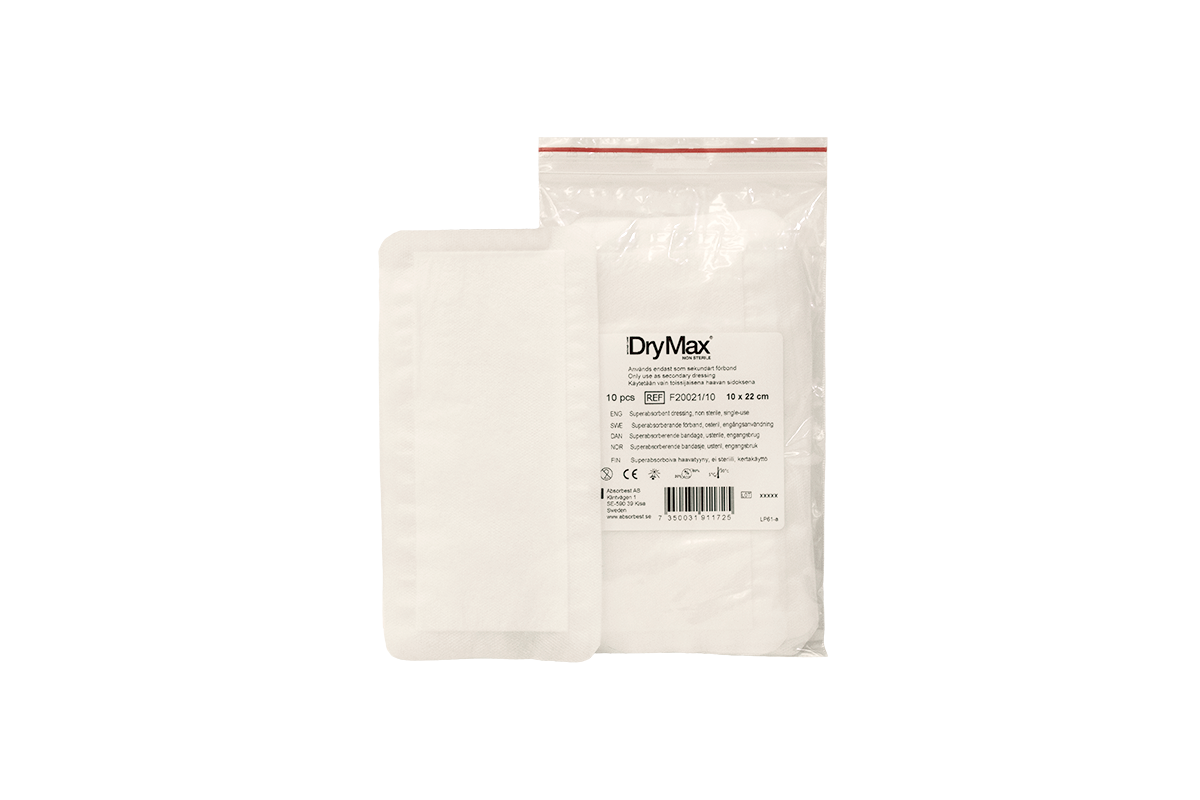 Produktbild - VF7002840 - Absorberande förband med superabsorbenter 10x22cm 10st/fp