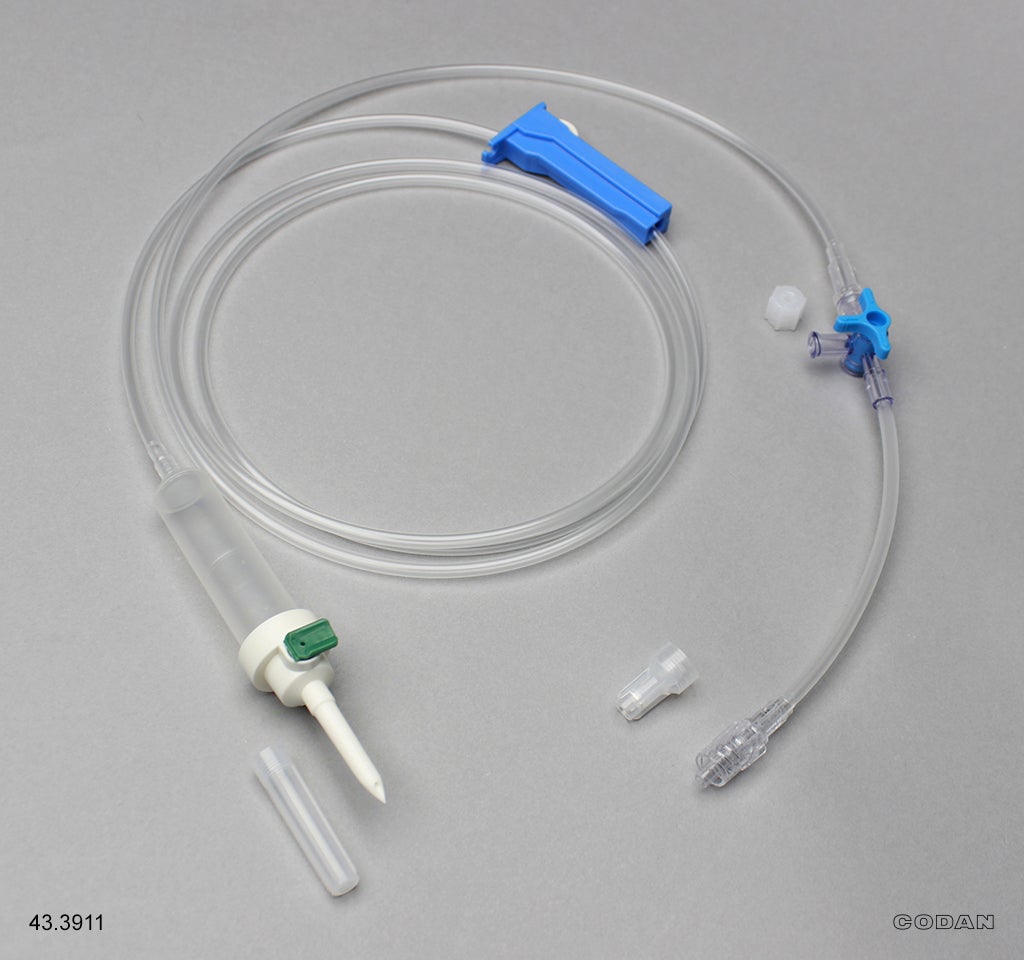 Produktbild - VF000123251 - Infusionsaggregat gravitation med övertrycksventil och flödesstopp 175cm