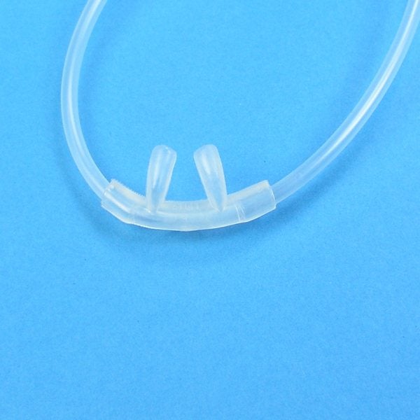 Produktbild - 45262 - Syrgasgrimma mjuk med koniska näskanyler och slang vuxen 2m