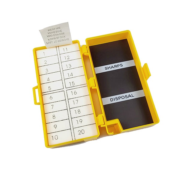 Produktbild - 65381 - Nålask för 20 nålar med blad-avdragare skumdyna och magnet