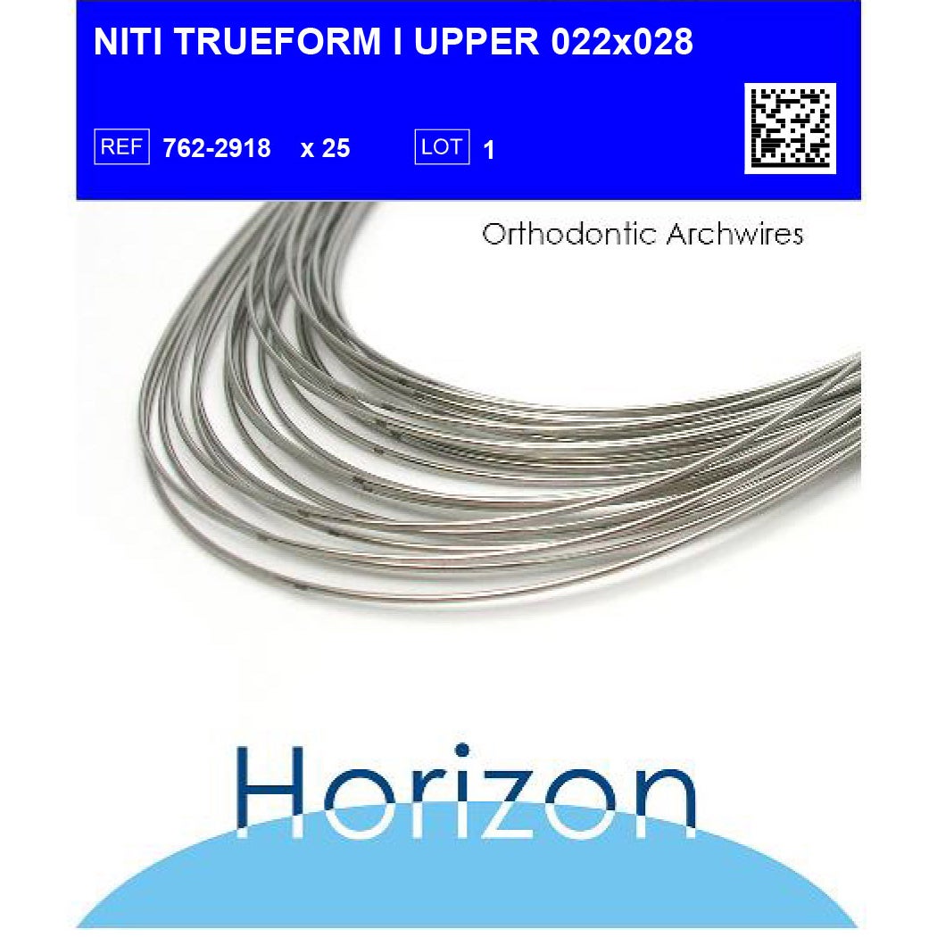 Produktbild - VF000142227 - Kantbåge Niti för överkäke Trueform 1 0.022x0,028" 25-pack