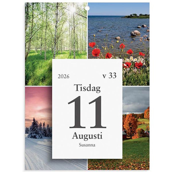 Produktbild - 65771 - Almanacka dagblock 2026 1 dag/blad årstider 130x175mm
