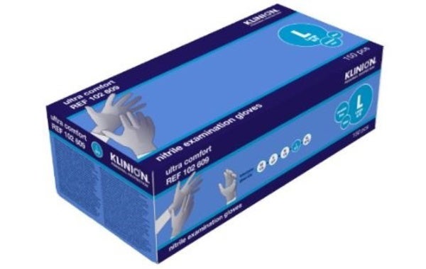 Produktbild - 63809 - Undersökningshandske nitril blå strl L