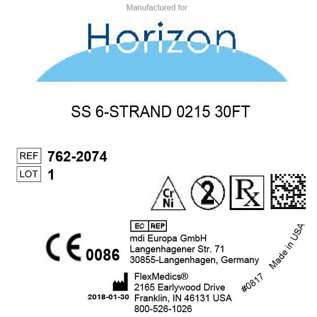Produktbild - VF000142370 - Båge koaxial 6-trådig rostfritt stål 0.0215" 7,60m rulle