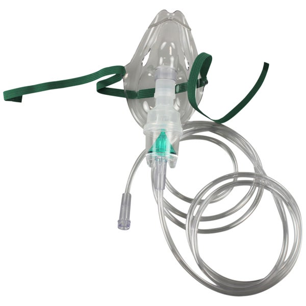 Produktbild - 45369 - Nebuliseringsset med fast knä kammare mask och slang vuxen 2,1m