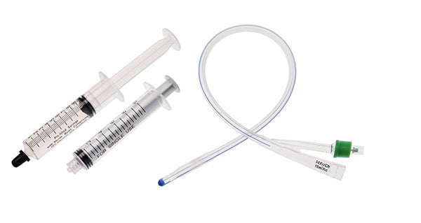 Produktbild - 65347 - Foleykateter Nelaton 2-vägs silikon med förfylld glycerinspruta upp l 90 dagar CH14 10ml 40cm